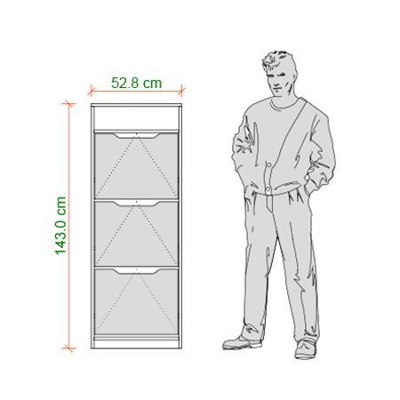 جاکفشی داشبوردی سه در عمودی باکس دار پایه سنگی