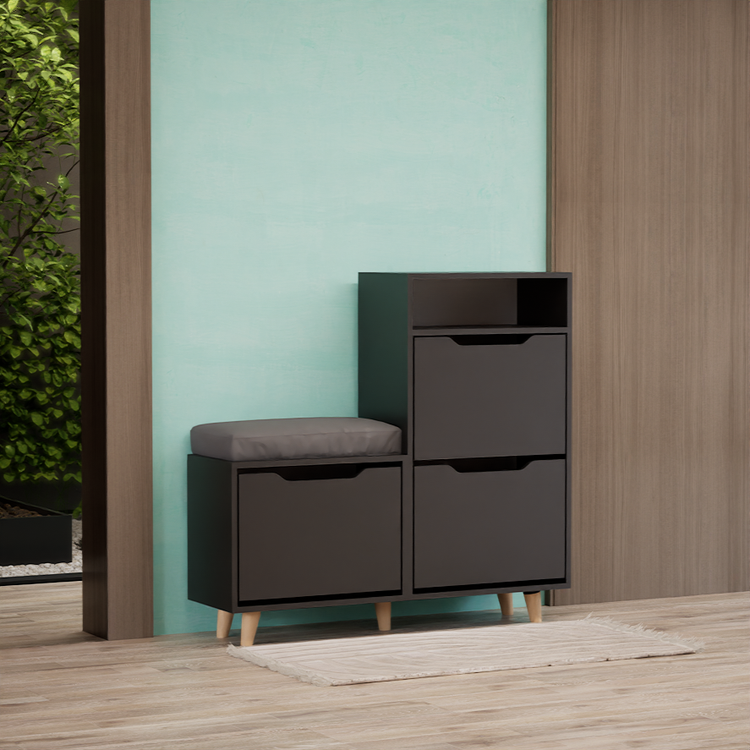 جاکفشی داشبوردی 3 درب نشیمن دار باکس دار پایه دار