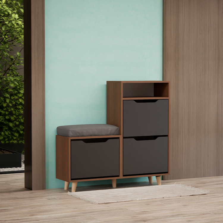 جاکفشی داشبوردی 3 درب نشیمن دار باکس دار پایه دار