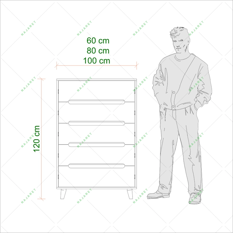 دراور 5 کشو پایه دار مدل DR - 031