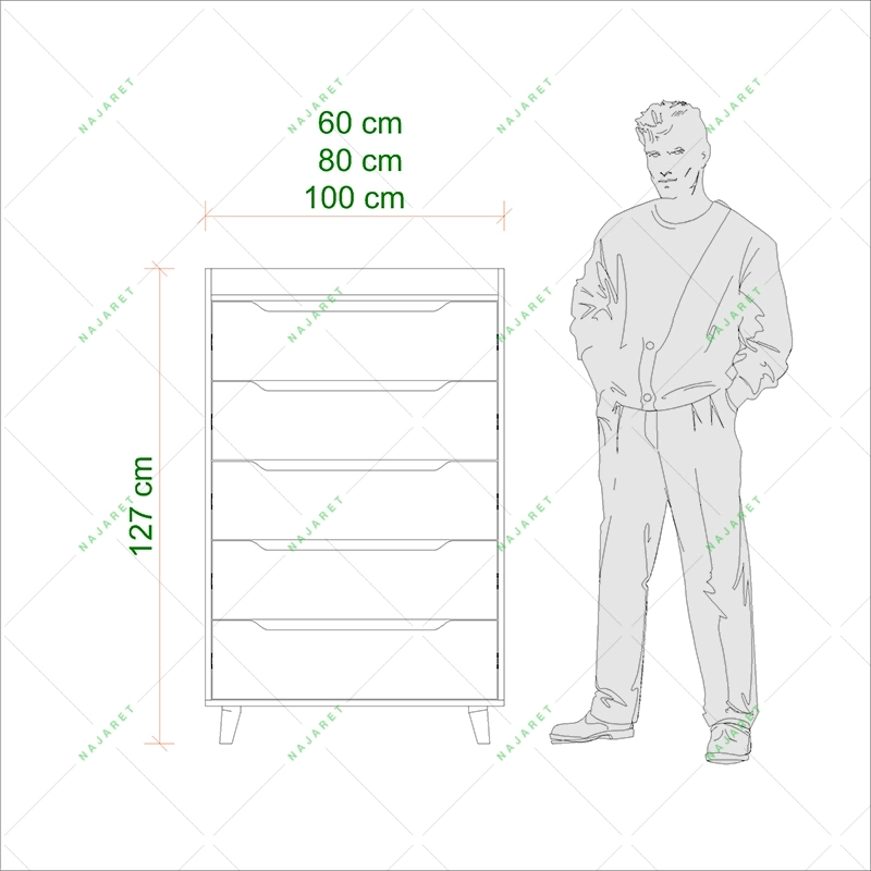 دراور 5 کشو پایه درار مدل DR-051